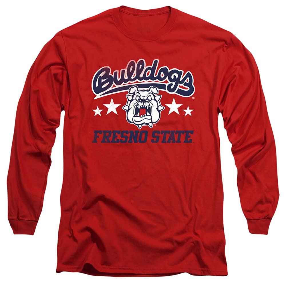 Fresno State Bulldogs Official Bulldogs Unisex Adult Long-Sleeve T Shirt,Red, 3X-Large