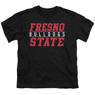 Fresno State Bulldogs Official Between The Lines Unisex Youth T Shirt,Black, Large