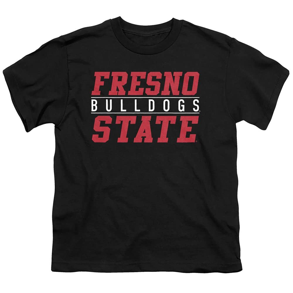 Fresno State Bulldogs Official Between The Lines Unisex Youth T Shirt,Black, Large