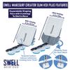 SWELL Wakesurf Creator Slim H3X Plus - The Best Slim Wake Shaper - Extendable Length, Rotating with Hydrodynamic Texture view 4