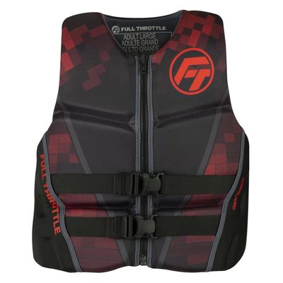 Full Throttle Adult Rapid Dry Flex Back Life Jacket, Red, Large