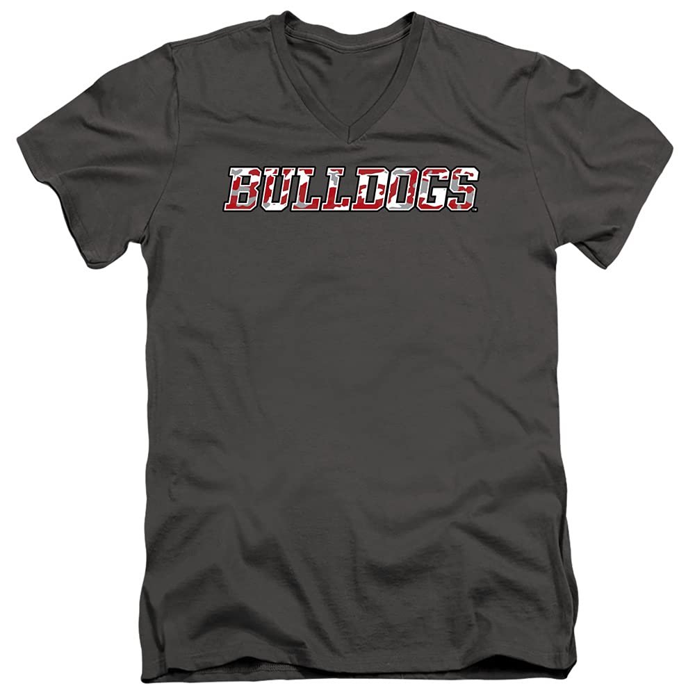 Fresno State Bulldogs Official Camo Unisex Adult V-Neck T Shirt,Charcoal, Large