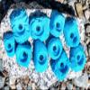 Small Holds Climbing Pack of 10 Bolt-on Holds of Foot and Crimp Size (Blue) view 1