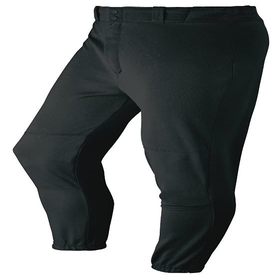 Martin Sports Youth Girls' Double Knit Polyester, Belt Loop Softball Pants (Black, Small)
