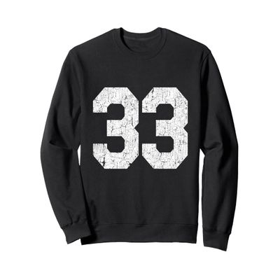 #33 Jersey Uniform Varsity Sports Number, 33rd Birthday Sweatshirt