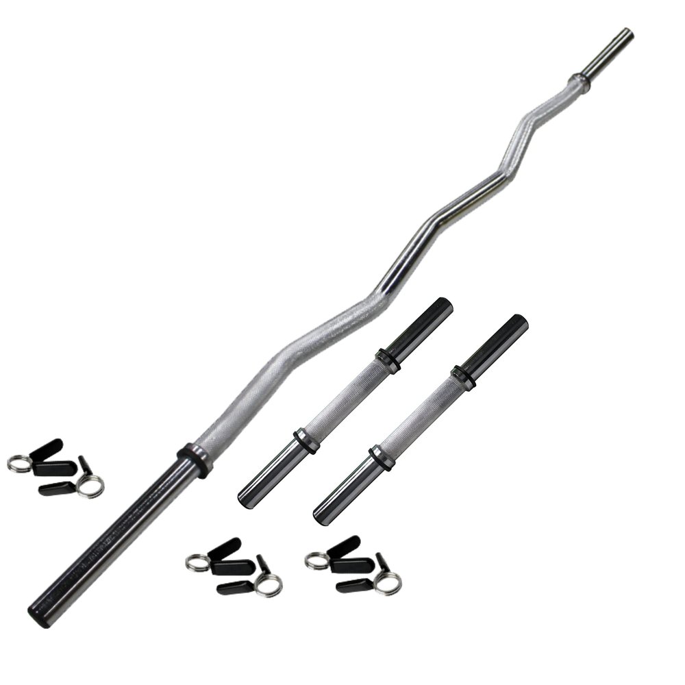 Ader Hollow E-Z Curl 1" Bar & 14" Hollow Dumbbell Handles w/Spring Collars (Regular Hollow Bar Kit)