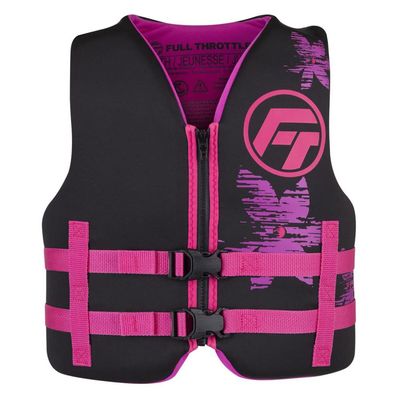 Full Throttle Youth Rapid Dry Neoprene Life Jacket, Pink