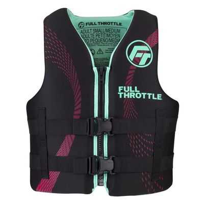 Full Throttle Adult Rapid Dry Neoprene Life Jacket, S/M, Aqua