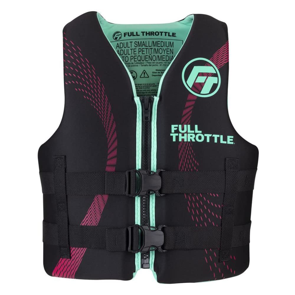 Full Throttle Adult Rapid Dry Neoprene Life Jacket, S/M, Aqua