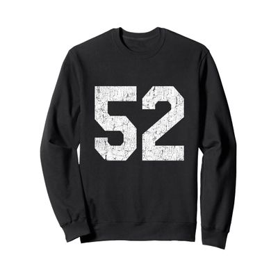 #52 Jersey Uniform Varsity Sports Number, 52nd Birthday Sweatshirt
