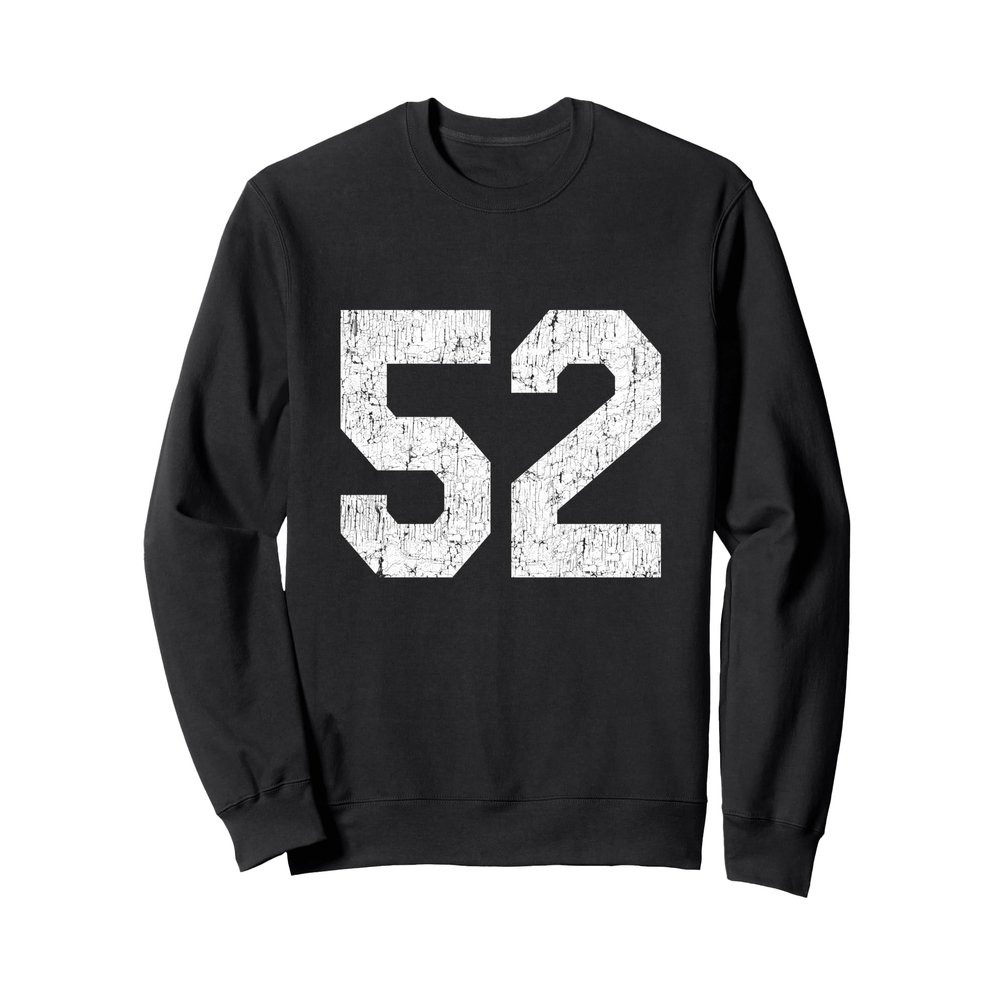 #52 Jersey Uniform Varsity Sports Number, 52nd Birthday Sweatshirt