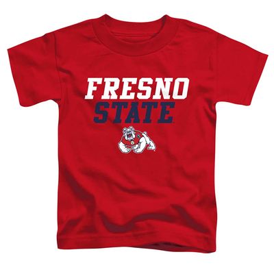 Fresno State Bulldogs Official Stacked Unisex Toddler T Shirt,Red, 3