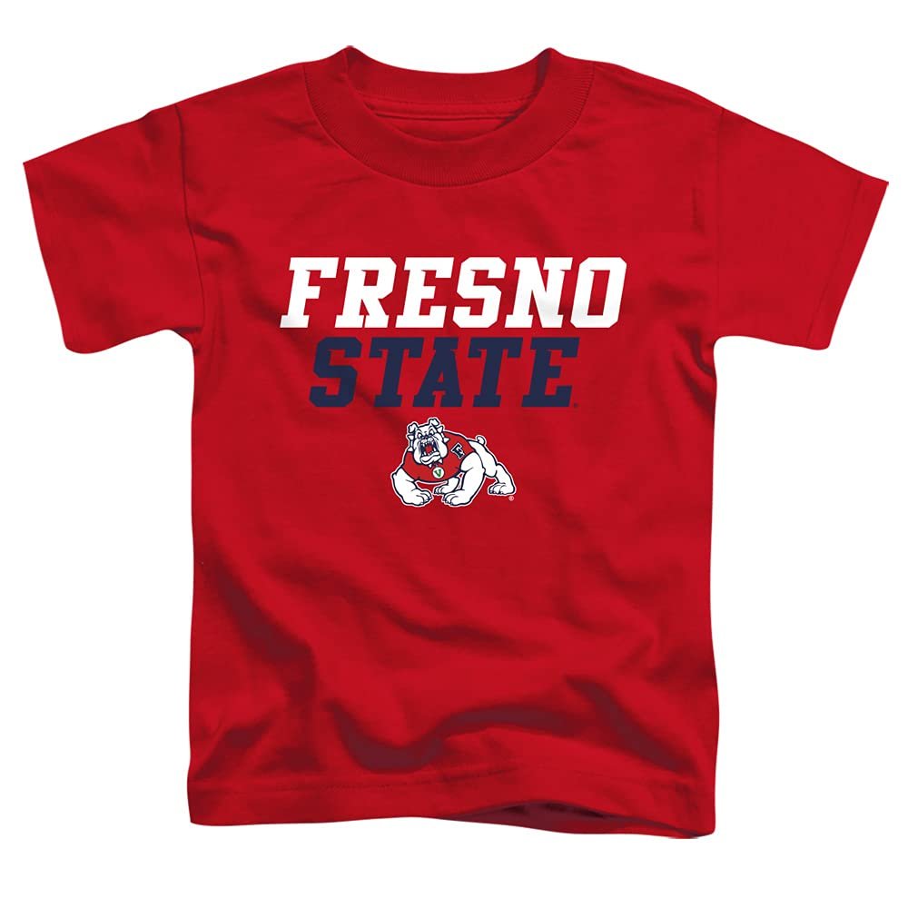Fresno State Bulldogs Official Stacked Unisex Toddler T Shirt,Red, 3