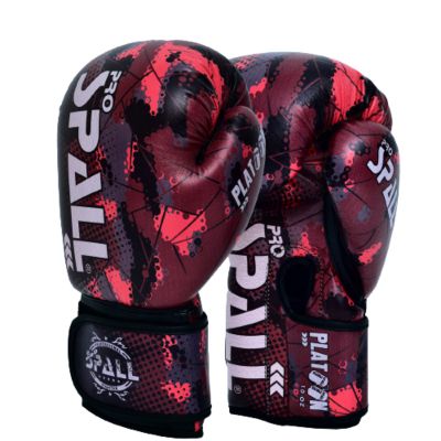 Spall Pro US Boxing Gloves for Kids, Men & Women - Pro Training Sparring Punching Gloves - Muay Thai MMA, Kickboxing Heavy Bag Workout Leather Boxing Gloves Platoon - 10oz Red