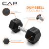 CAP Barbell 25 LB Coated Hex Dumbbell Weight, New Edition view 3