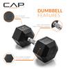 CAP Barbell 45 LB Coated Hex Dumbbell Weight, New Edition view 3