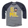 500 LEVEL Brandon Woodruff 3/4 Sleeve T-Shirt (Baseball Tee, XXX-Large, Navy/Heather Gray) - Brandon Woodruff GO MIL WHT view 1