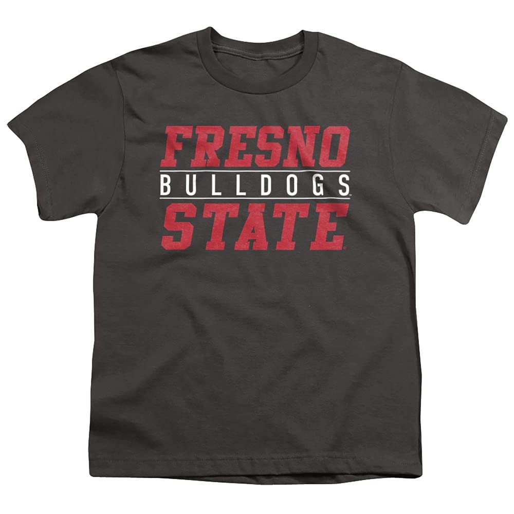 Fresno State Bulldogs Official Between The Lines Unisex Youth T Shirt,Charcoal, Medium
