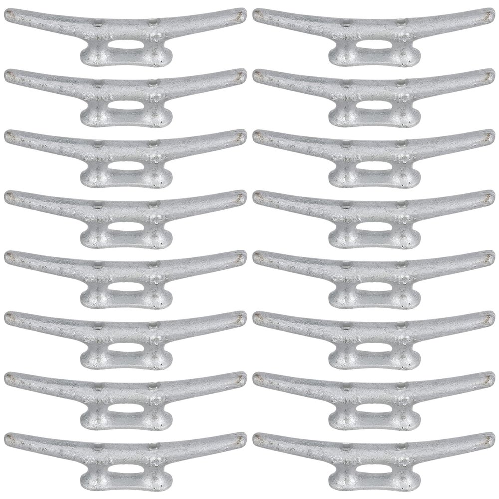 MarineNow Galvanized Iron Dock Cleat Choose Size 4", 6", 8", 10", 12", 14" and Pack Size (6", 16-Pack)