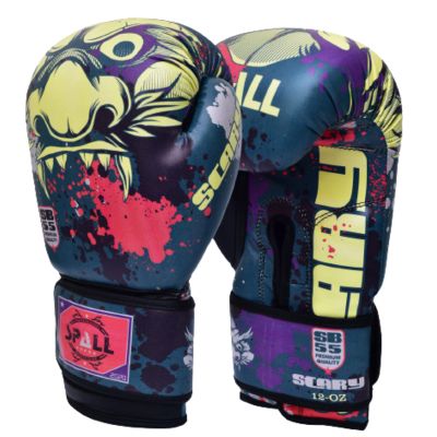 Spall Pro US MMA, Kickboxing, Muay Thai Boxing Leather Gloves for Men & Women Scary Green - 6 OZ