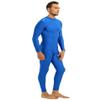Yeeye Men's One Piece Turtleneck Zipper Leotard Full Bodysuit Stretchy Unitard Costume Dancewear Blue X-Large view 3