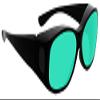 ATTENUTECH Laser Safety Glasses Helium Neon Alignment HENE in Black Fitover Frame Protection Levels OD 5+ from 190-380nm; OD 2+ from 633nm view 1