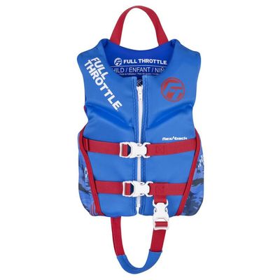 Full Throttle Child Rapid Dry Flex Back Life Jacket, Blue