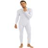 Yeeye Men's One Piece Turtleneck Zipper Leotard Full Bodysuit Stretchy Unitard Costume Dancewear White Medium view 1
