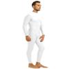 Yeeye Men's One Piece Turtleneck Zipper Leotard Full Bodysuit Stretchy Unitard Costume Dancewear White Medium view 3