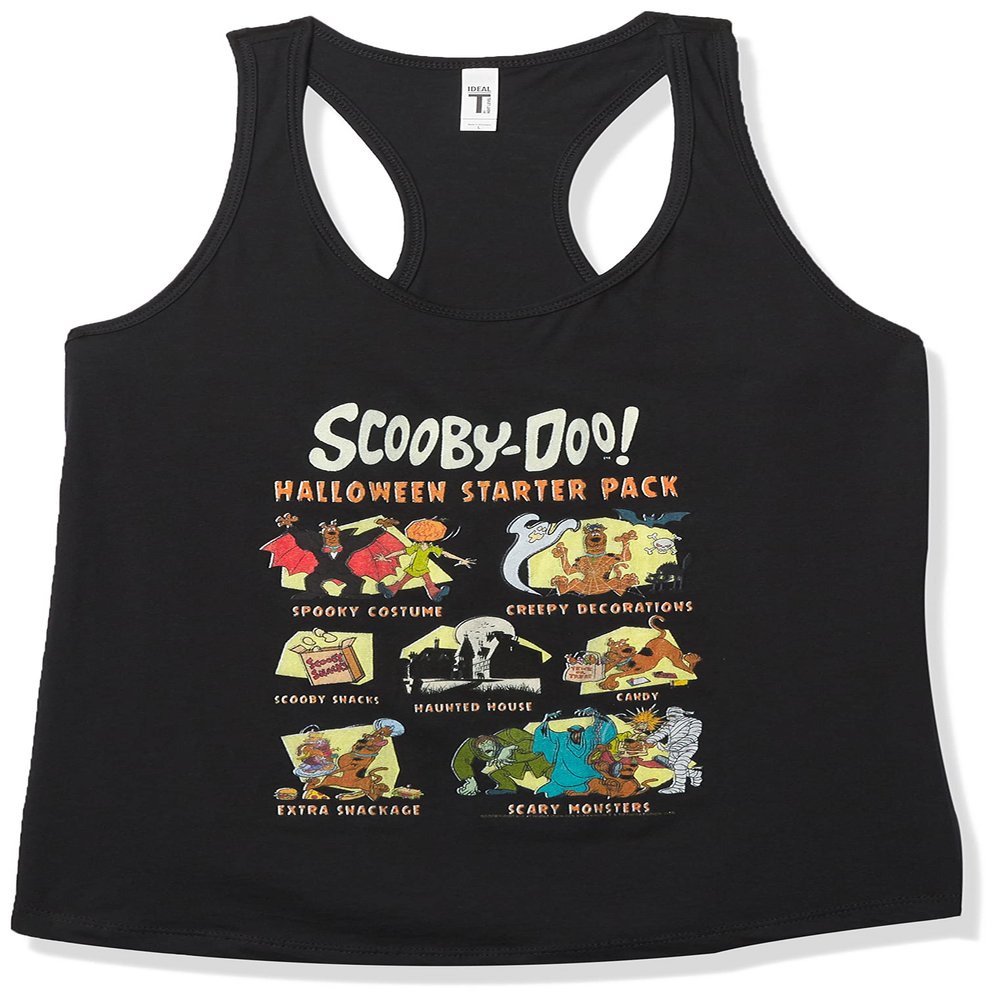 Warner Brothers Scooby Doo Halloween Starter Pack Slim Fit, Scoop Hem Racerback Tank