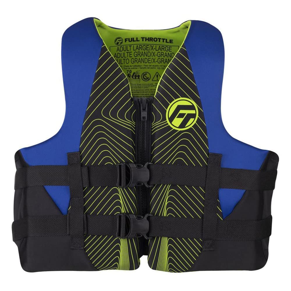 Full Throttle Adult Rapid Dry Neoprene Life Jacket, Blue, 2XL/4XL