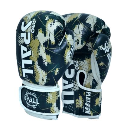 Spall Pro US Boxing Gloves for Kids, Men & Women - Pro Training Sparring Punching Gloves - Muay Thai MMA, Kickboxing Heavy Bag Workout Leather Boxing Gloves Platoon - 6oz Green