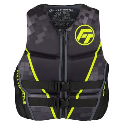 Full Throttle Adult Rapid Dry Flex Back Life Jacket, Green, 2X-Large