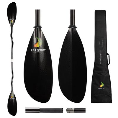 Z&J SPORT Sea Kayak Paddle Full Carbon with Paddle Bag, Adjustable Recreational Touring Kayak Paddle for Dynamic Kayaking in Ocean, River, Lake (SK-I) Bent,200-210cm