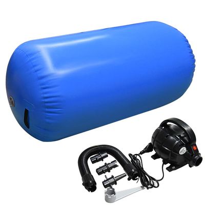 GLANT Air Mat Tumble Track AirSpot - Gymnastics Training Springboard - Round Inflatable Springboard (Air Roller-Royal BLUEWIth Pump), (Diam)23.6in*H47.3in)