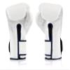 Fairtex Muay Thai Boxing Gloves BGV9 - Heavy Hitter Mexican Style Training & Sparring Gloves for Kick Boxing MMA K1 (White/Blue Piping, 10 oz) view 2