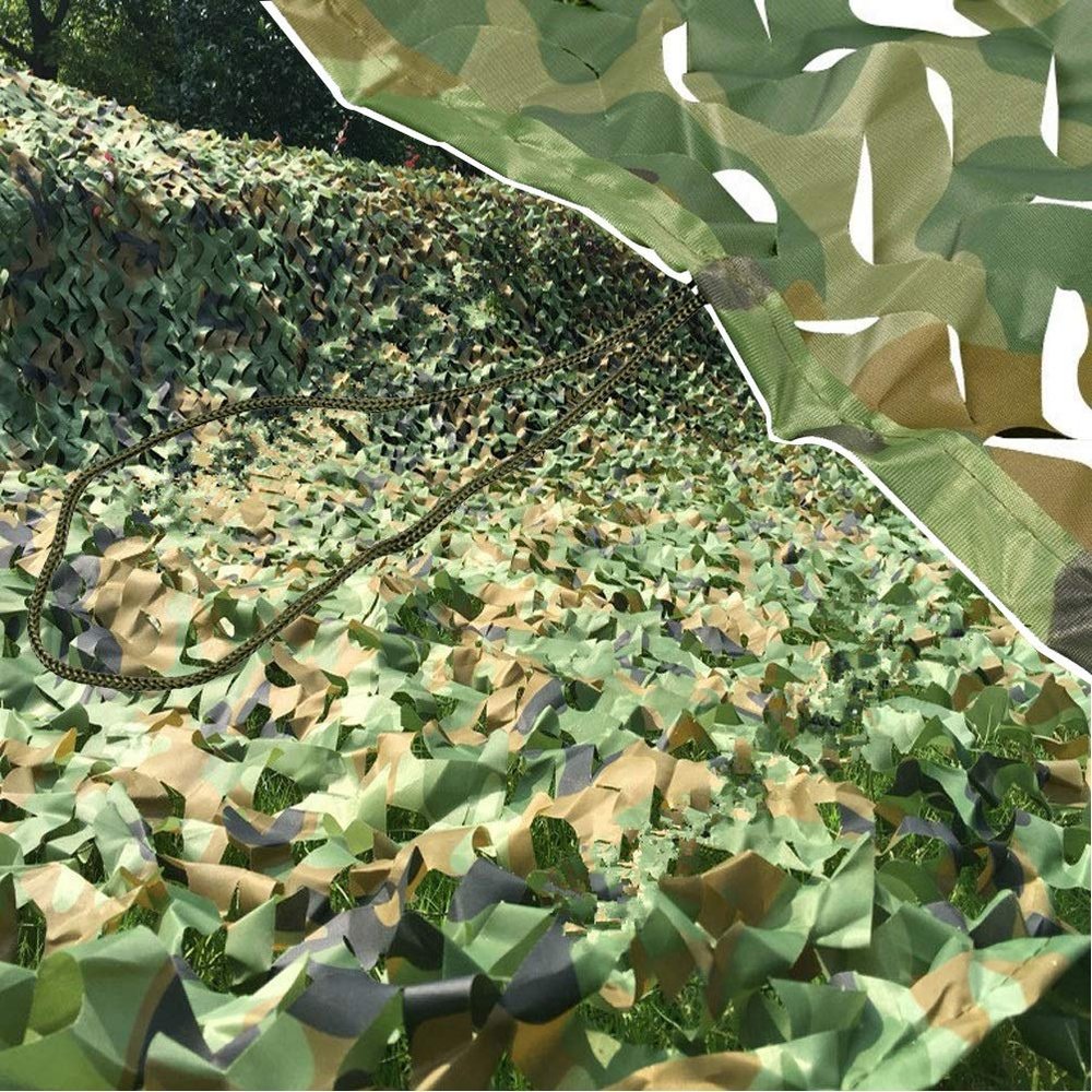 LGLFDJ Camo Netting with Mesh Backing, Woodland Camouflage Netting Garden Roof Fence Ceiling Theme Party Decoration Sunshade Net Camping Hunting Blinds Cover for Truck Easy to Install