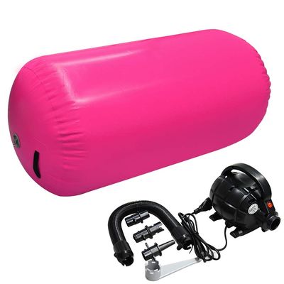 GLANT Air Mat Tumble Track AirSpot - Gymnastics Training Springboard - Round Inflatable Springboard (Air Roller-PinkWIth Pump), (Diam)23.6in*H39.4in)