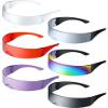 Honoson 6 Pieces 80s Futuristic Cyclops Visor Sunglasses with Semi Translucent Back to Future Inspired Costume Futuristic Wrap Visor Sun Glasses for Men Women Cyclops Style view 1