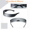Honoson 6 Pieces 80s Futuristic Cyclops Visor Sunglasses with Semi Translucent Back to Future Inspired Costume Futuristic Wrap Visor Sun Glasses for Men Women Cyclops Style view 2
