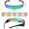 Honoson 6 Pieces 80s Futuristic Cyclops Visor Sunglasses with Semi Translucent Back to Future Inspired Costume Futuristic Wrap Visor Sun Glasses for Men Women Cyclops Style view 4