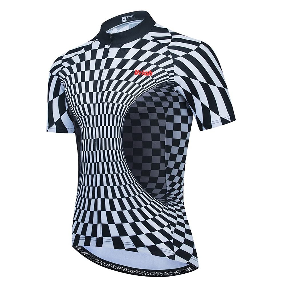 Uriah Men's Bicycle Jersey Short Sleeve Sweat Wicking Space Distortion Size XXL