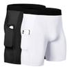 WRAGCFM Mens Compression Shorts Pack,Men's Running Athletic Compression Shorts Underwear for Men with Phone Pockets Workout Active Sports Gym Quick Dry Short(Black+White,XXL) view 1