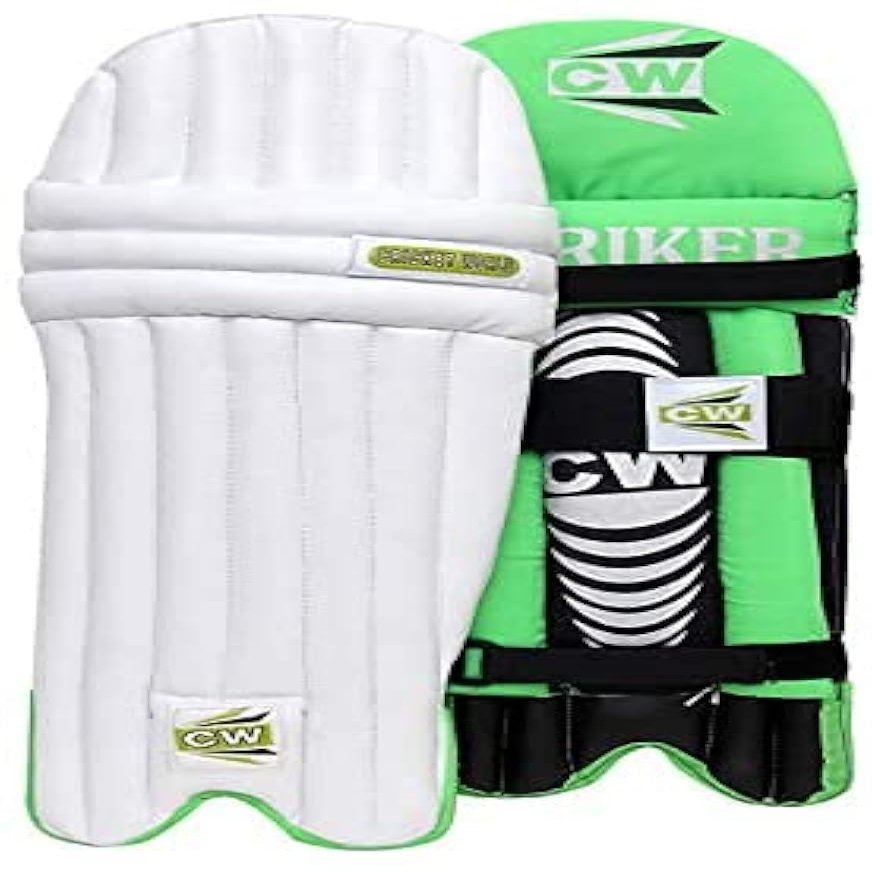 CW Striker Cricket Batting Pads for Men & Youth Size Full Size - Junior Cricket Legguard Match Practice & Training Boys Batting Pads All Age Group (Green, Youth)