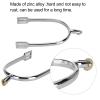 Horse Spurs, Zinc Alloy Material Erosion Spurs English Roping Spurs with Rotatable Copper Rowel Riding Horse Accessory view 4