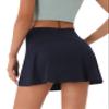 PERSIT Womens Tennis Golf Skirts Athletic Pleated High Waisted Skorts with Pockets for Workout Sports Running - Dark Blue - L view 1
