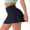 PERSIT Womens Tennis Golf Skirts Athletic Pleated High Waisted Skorts with Pockets for Workout Sports Running - Dark Blue - L view 2