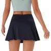 PERSIT Womens Tennis Golf Skirts Athletic Pleated High Waisted Skorts with Pockets for Workout Sports Running - Dark Blue - L view 4