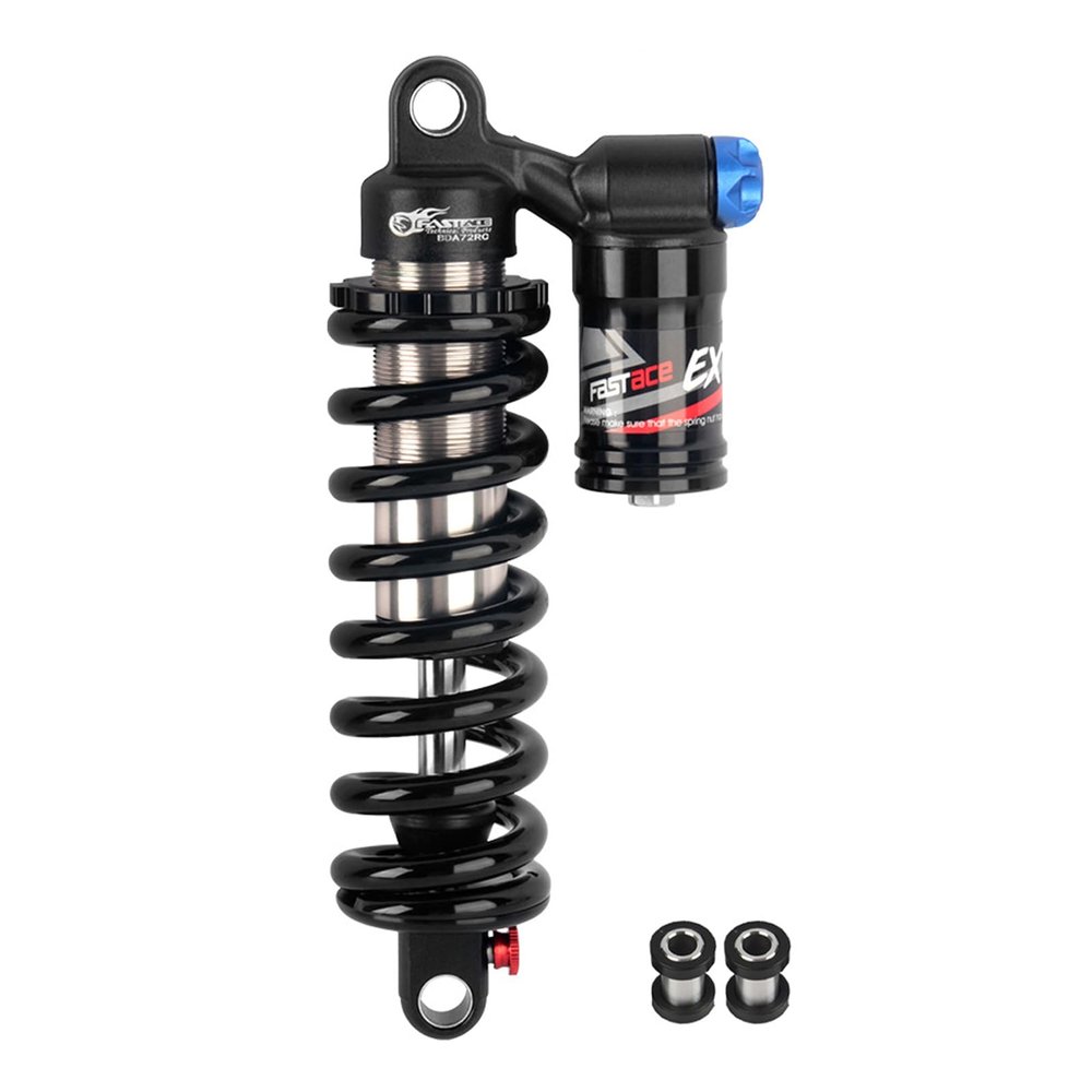 JFOYH Adjustable Oil+Coil Spring Rear Shock Suspension, Shock Absorbers For Downhill MTB Bike/E-bike, 240mm X 550lbs - Black