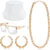 Sintege 80s 90s Outfits Accessories for Men Women Hip Hop Costume Kit,rapper Outfits Hip Hop Jewelry Set for Women Men view 1